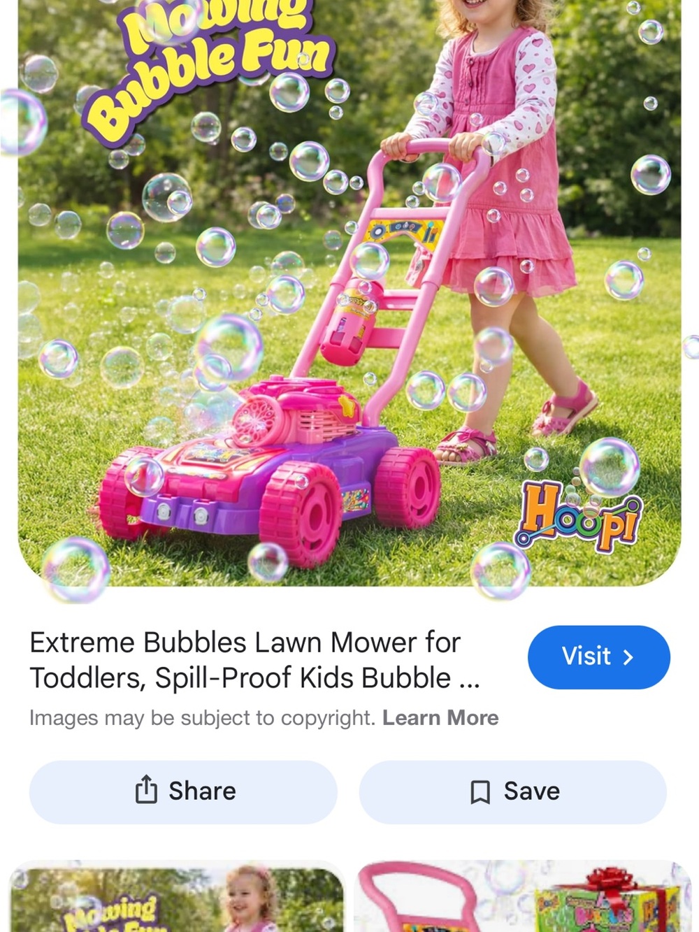 OPI Pink and Purple Bubble Lawn Mower Push Toy